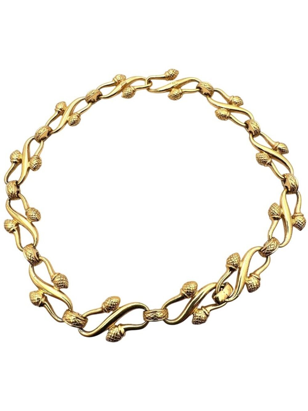 Vintage Fendi Necklace Gold Tone Luxury Designer 16 Inch Choker